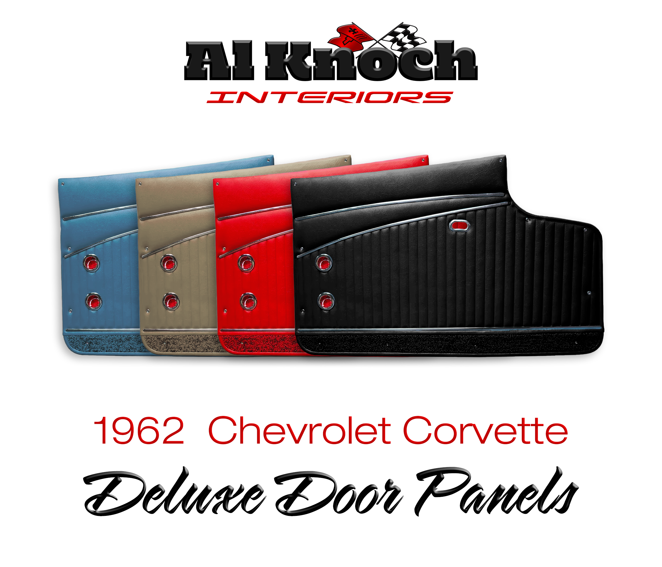 1962 CHEVROLET CORVETTE-DELUXE DOOR PANELS pr