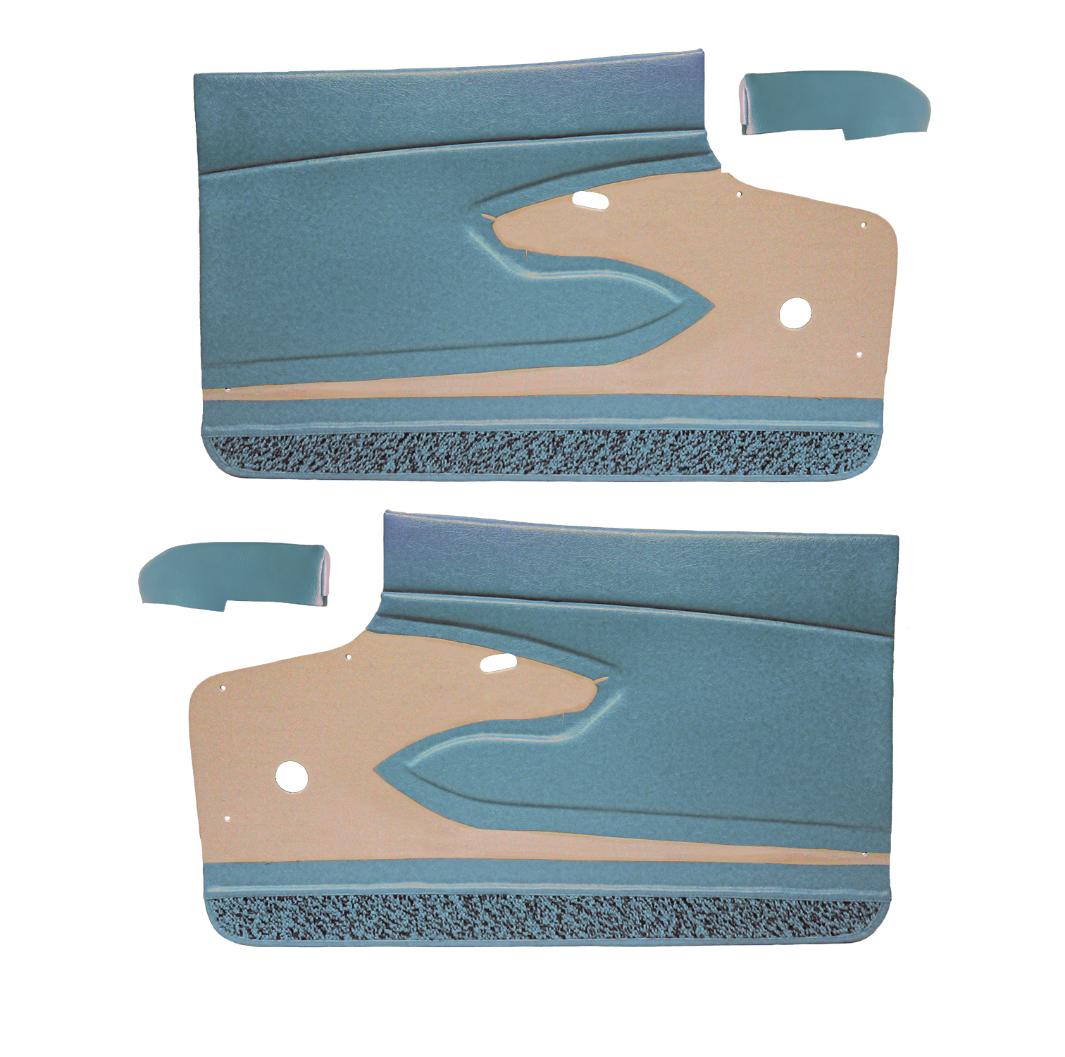 1960 Chevrolet Corvette Basic Door Panels with Upper Metal Pair